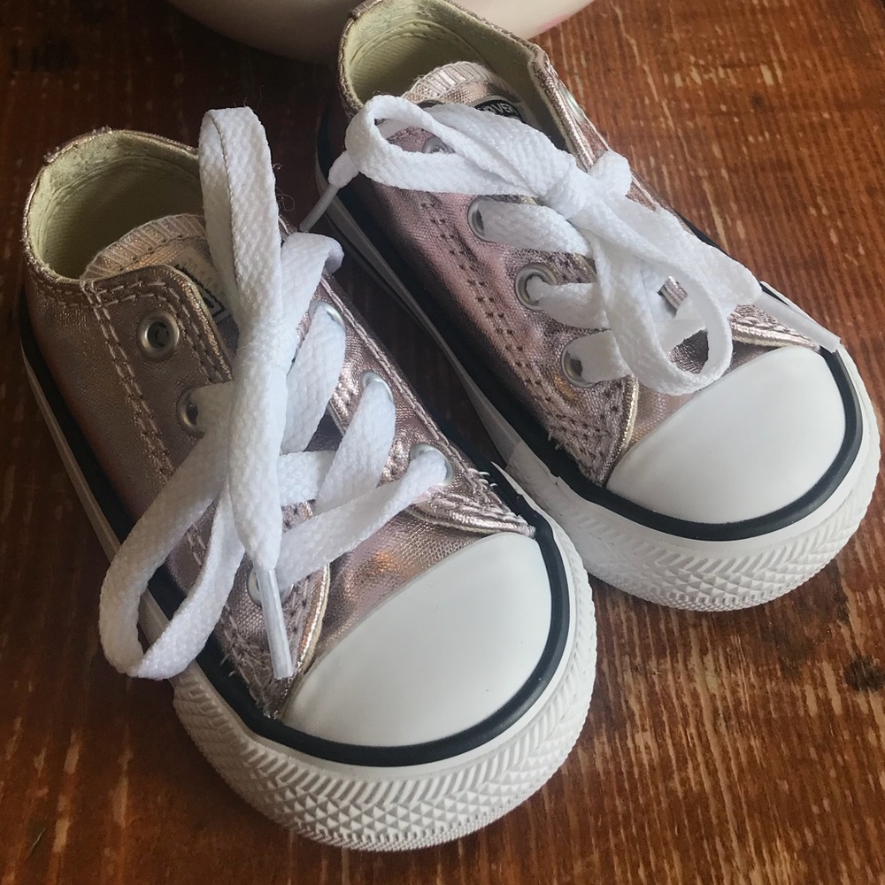 Converse Rose Gold Metallic Toddler Size 4 Girls